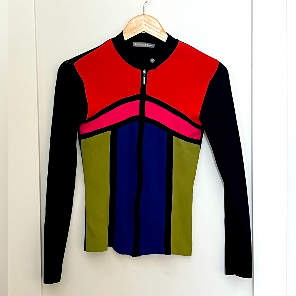 Tristan and Iseut zip fine knit top